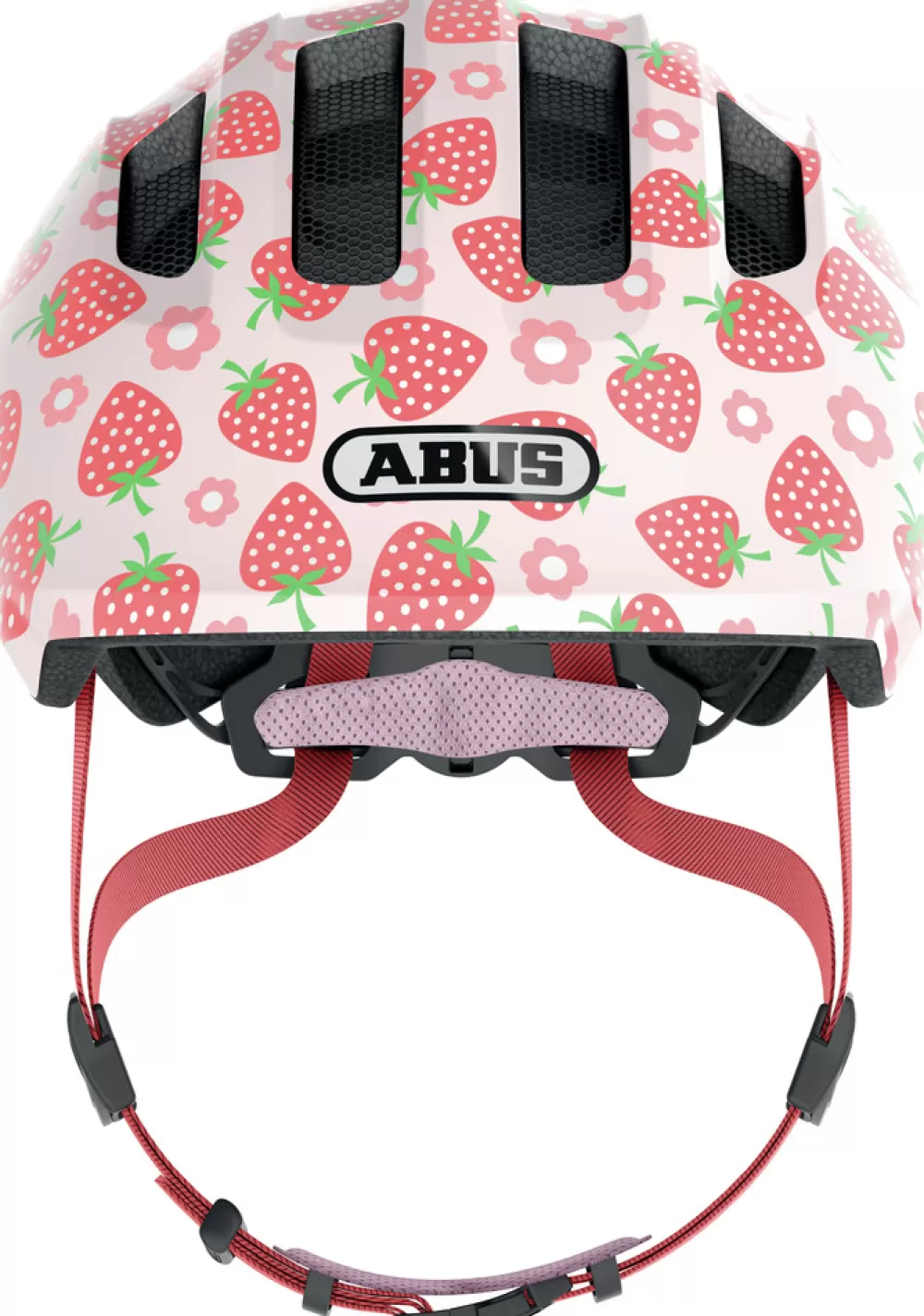 ABUS Cykelhjelme | Smiley 3.0 M. LED Lys - Lyserød/Rød (DK) Rose Strawberry