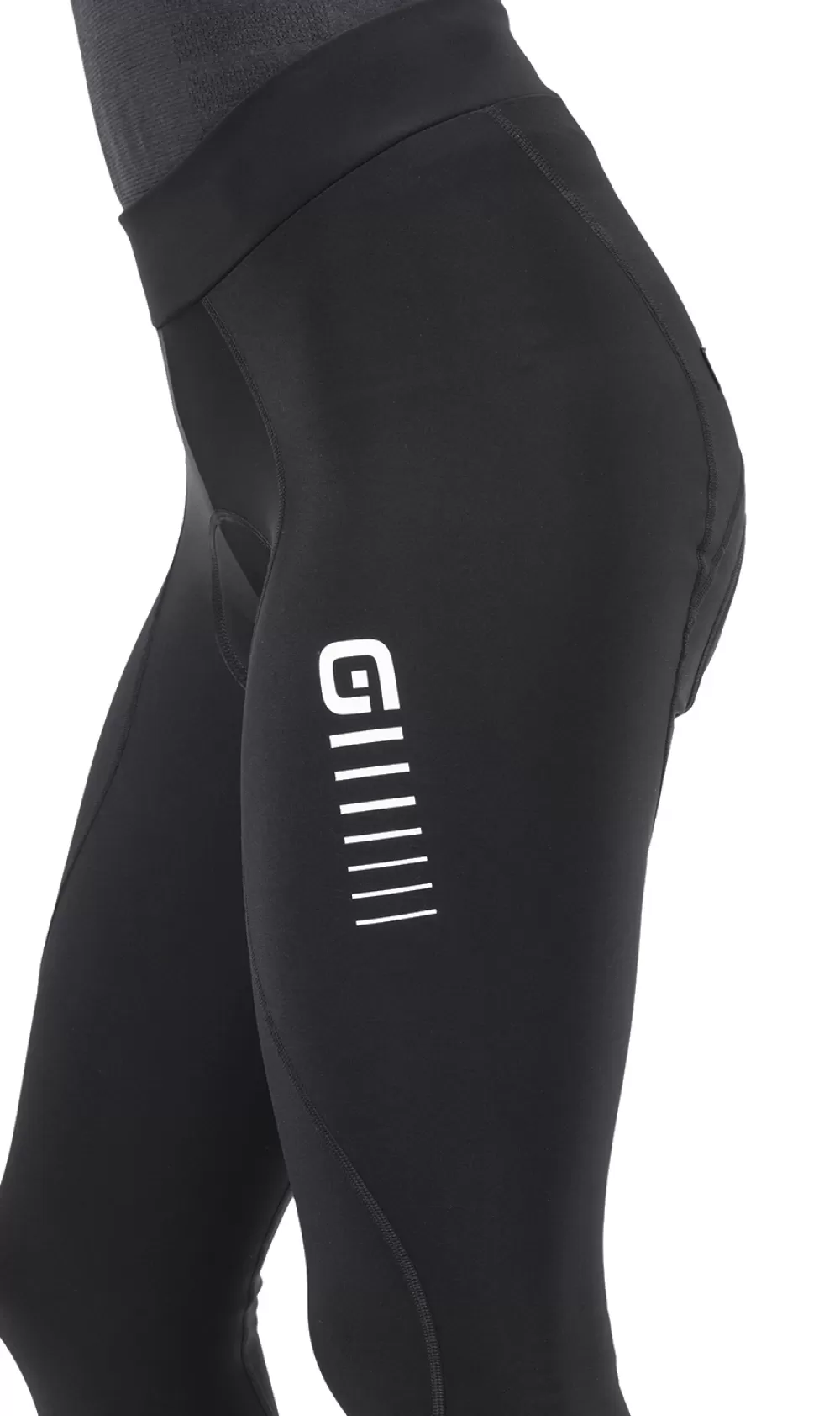 Alé Cykeltøj Til Kvinder | Cykelbukser | Solid Essential Dame Vinter Bibtights - Sort Black / White