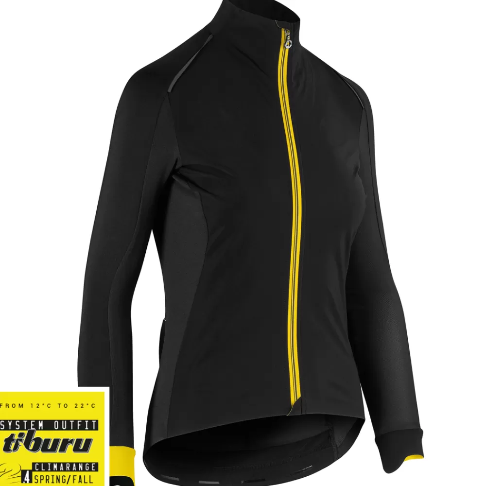 Assos Cykeltøj Til Kvinder | Cykeljakker | Jakke Tiburu Laalalai Women's Jacket - Sort/gul