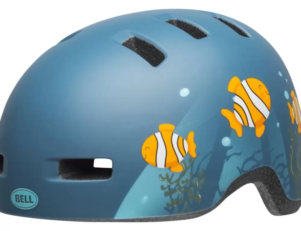 Bell Cykelhjelme | Lil Ripper Barn - Grå/blå Clown Fish Mat Gråblå