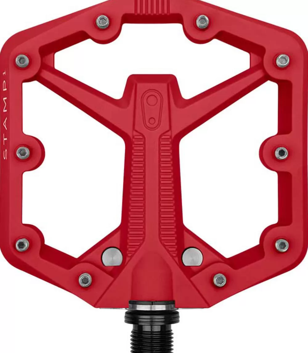 CrankBrothers Pedaler & Klamper*Flat Pedal Stamp 1 - Small - Rød