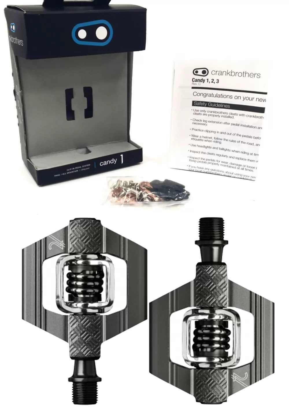 CrankBrothers Pedaler & Klamper*Pedal Candy 2 - Grey