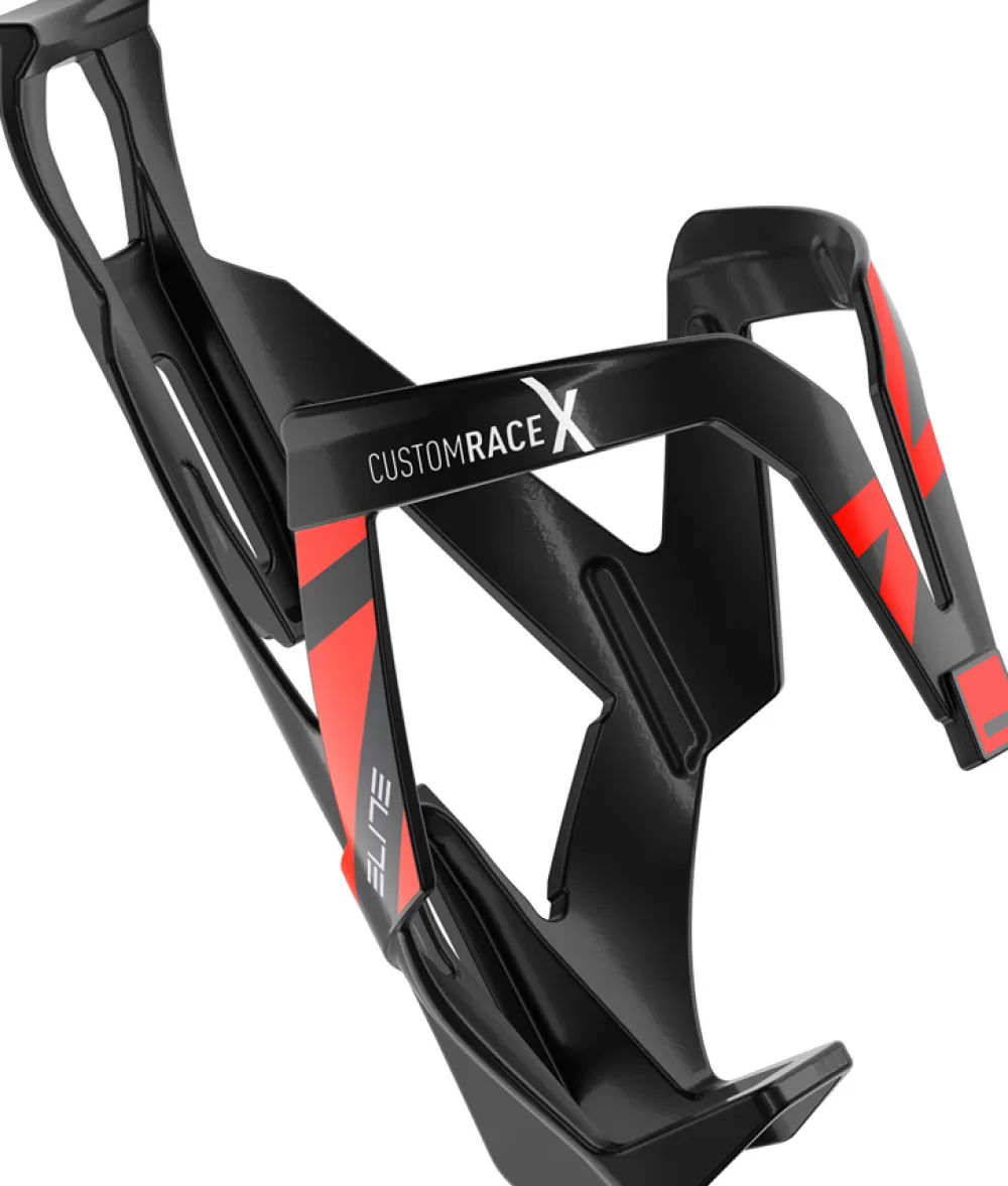 Elite Flaskeholdere*Bottle Cage Custom Race X - Black Glossy/Red Graphic