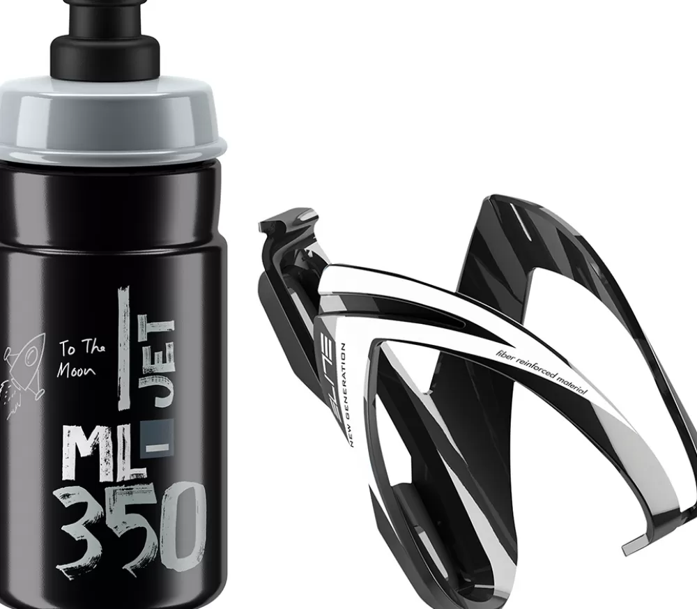 Elite Flaskeholdere | Drikkedunke*Kit CEO Black Glossy + JET Drikkedunk - 350ml - Grå