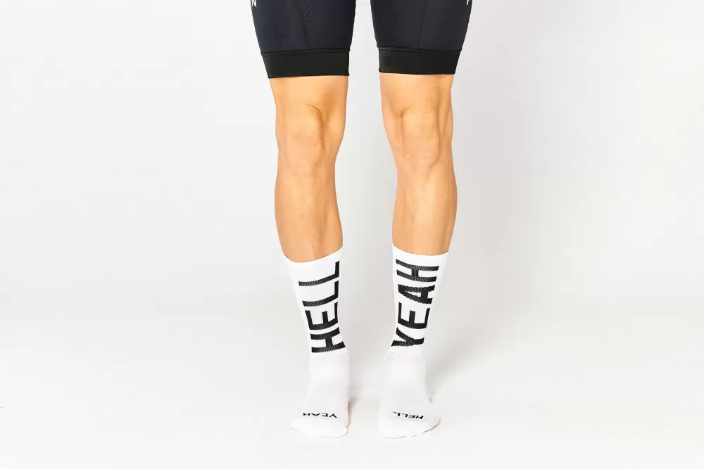 Fingerscrossed Sokker | Cykeltøj Til Herre | Sokker HELL YEAH 2.0 - Hvid HELL YEAH 2.0 WHITE