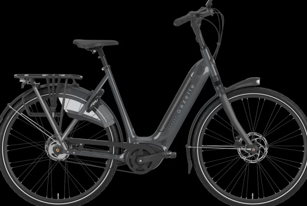 Gazelle Elcykler | GRENOBLE C5 HMB Belt Dame 2024 - Grå anthracite grey