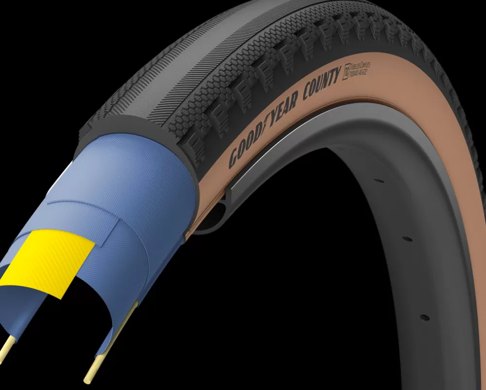 Goodyear Cykeldæk*COUNTY Tubeless Complete 700x35c/50c - Brun