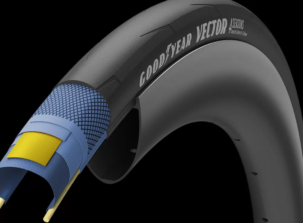 Goodyear Cykeldæk*VECTOR 4SEASON Tubeless Complete 700x25c/32c - Sort