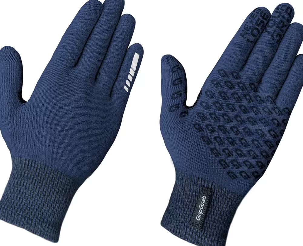 GripGrab Cykeltøj Til Herre | Cykelhandsker | Primavera Merino Overgangshandske II - Blå Navy