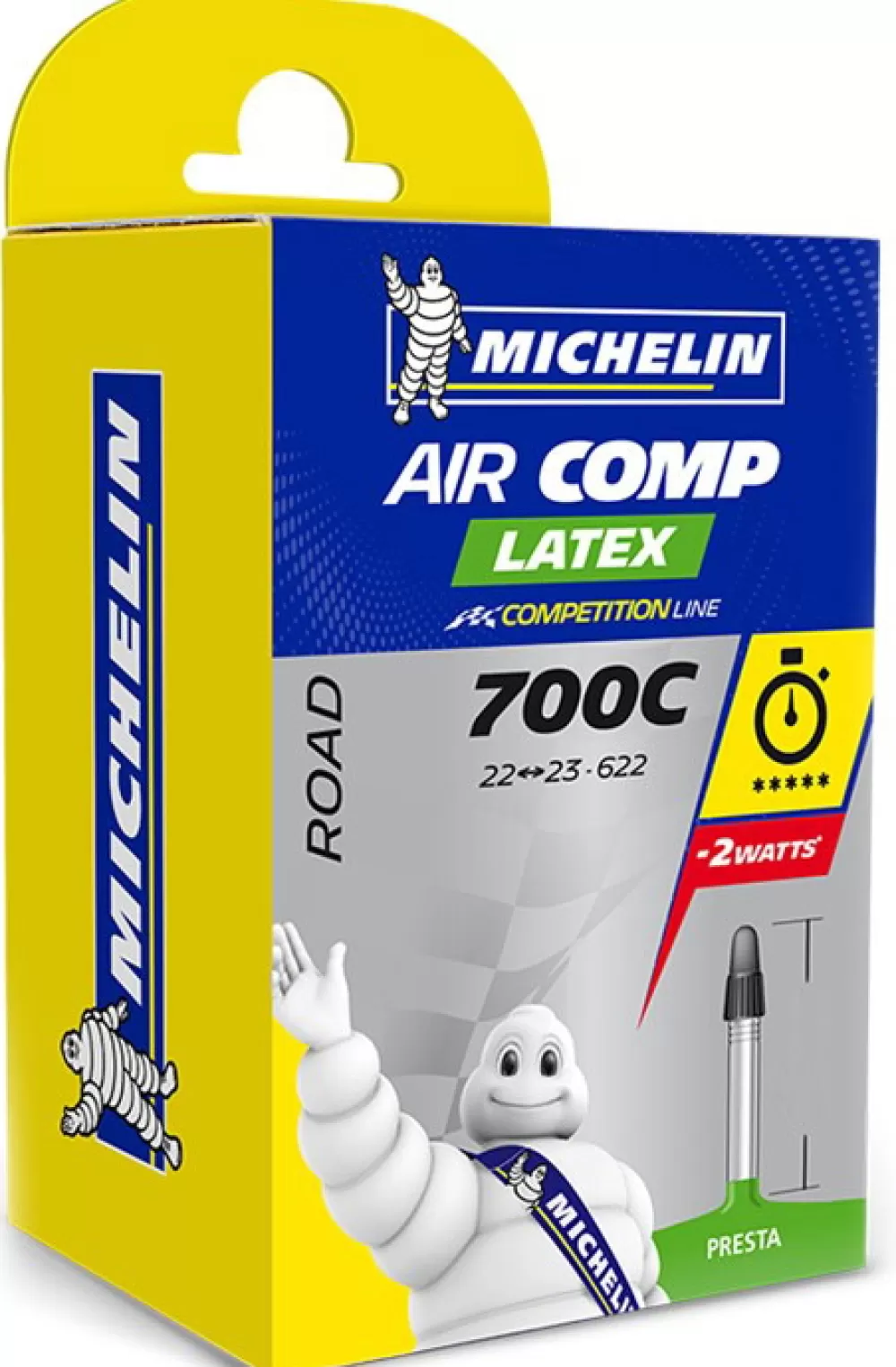 Michelin Cykelslanger*Aircomp Latex Tube 700x22/23c Presta 40mm/60mm