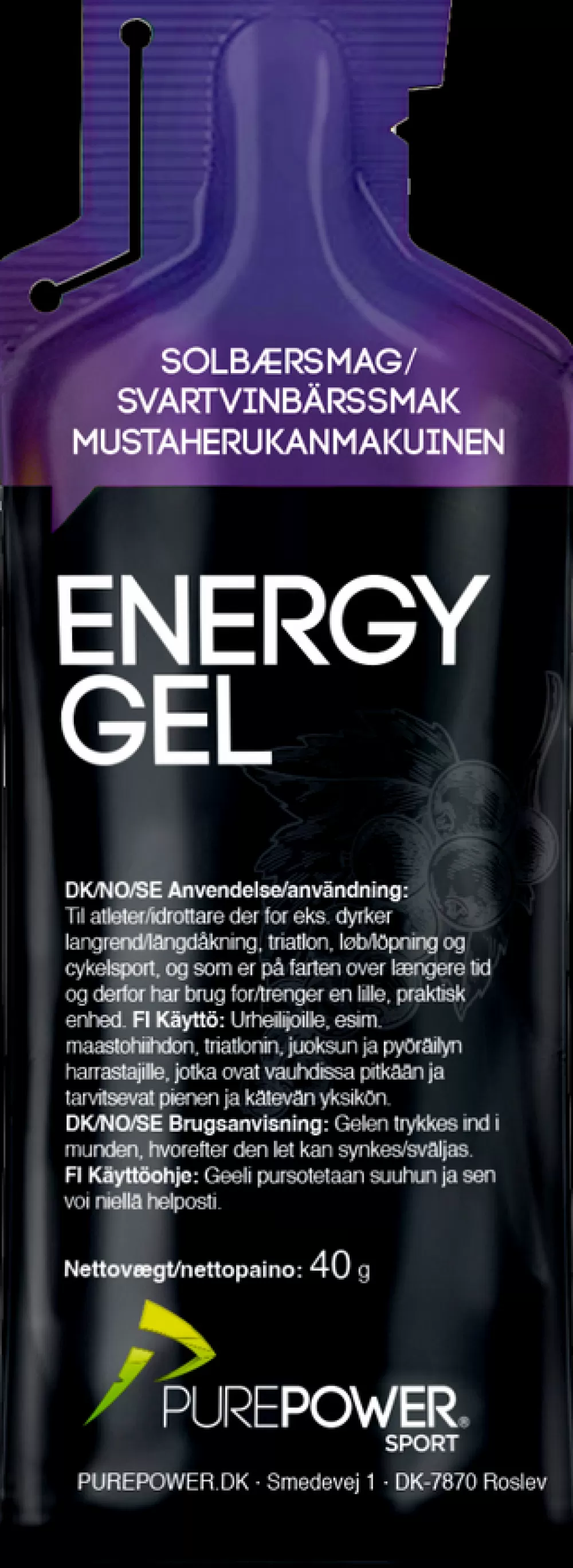 PurePower Energiprodukter | Spinning*Energy Gel Solbær - 40g