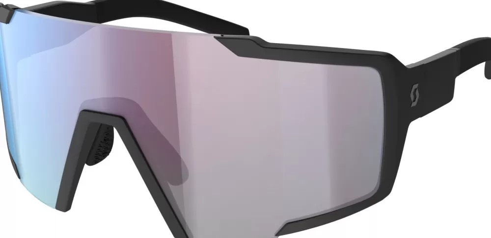 Scott Cykelbriller | Shield Compact Cykelbrille - Trail Linse - Sort/Blå black matt/blue chrome enhancer