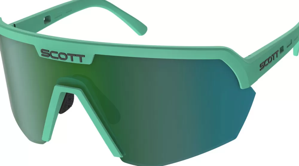 Scott Cykelbriller | Sport Shield Cykelbrille - Soft teal green / green chrome