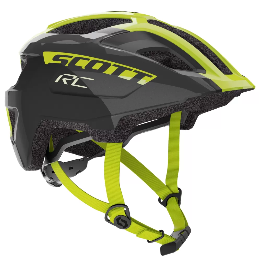 Scott Cykelhjelme | Spunto Junior M. LED Lys Hjelm - Sort/Gul black/radium