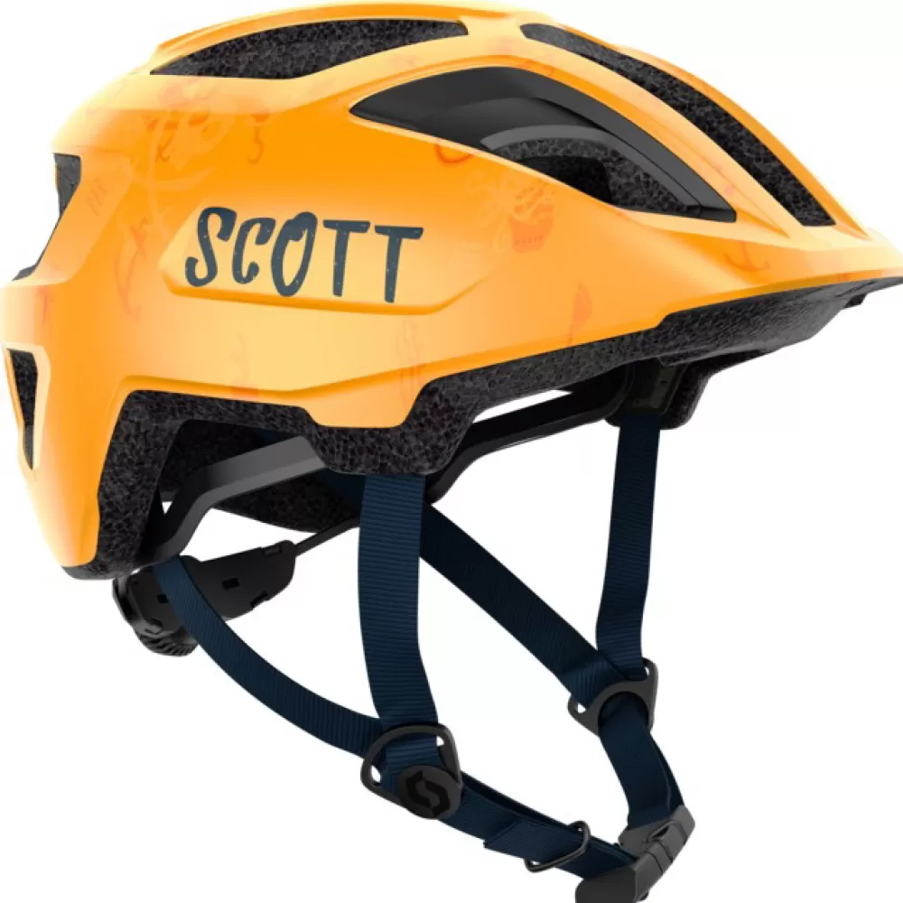 Scott Cykelhjelme | Spunto Kid M. LED Lys Hjelm - Orange fire orange