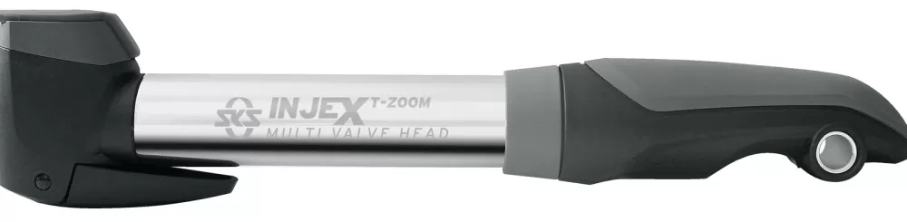 SKS Cykelpumper | Injex T-Zoom Alu Minipumpe 256mm Multi Ventil 10bar/144psi - Sølv