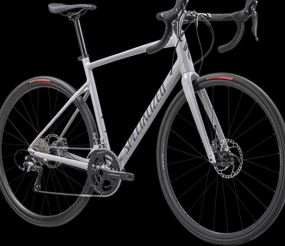 Specialized Racercykler | Allez E5 Disc Sport 2024 - Grå Gloss Dove Grey/Cool Grey/Chameleon Lapis