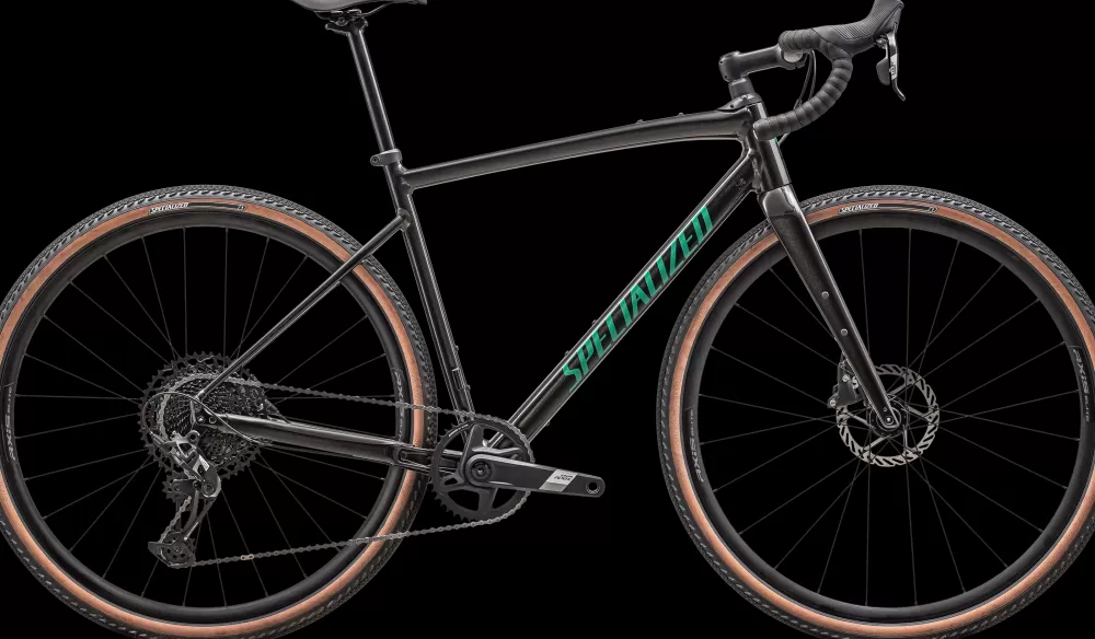 Specialized Gravel Cykler | Racercykler | Diverge Comp E5 2025 - Sort GLOSS METALLIC OBSIDIAN/METALLIC PINE GREEN
