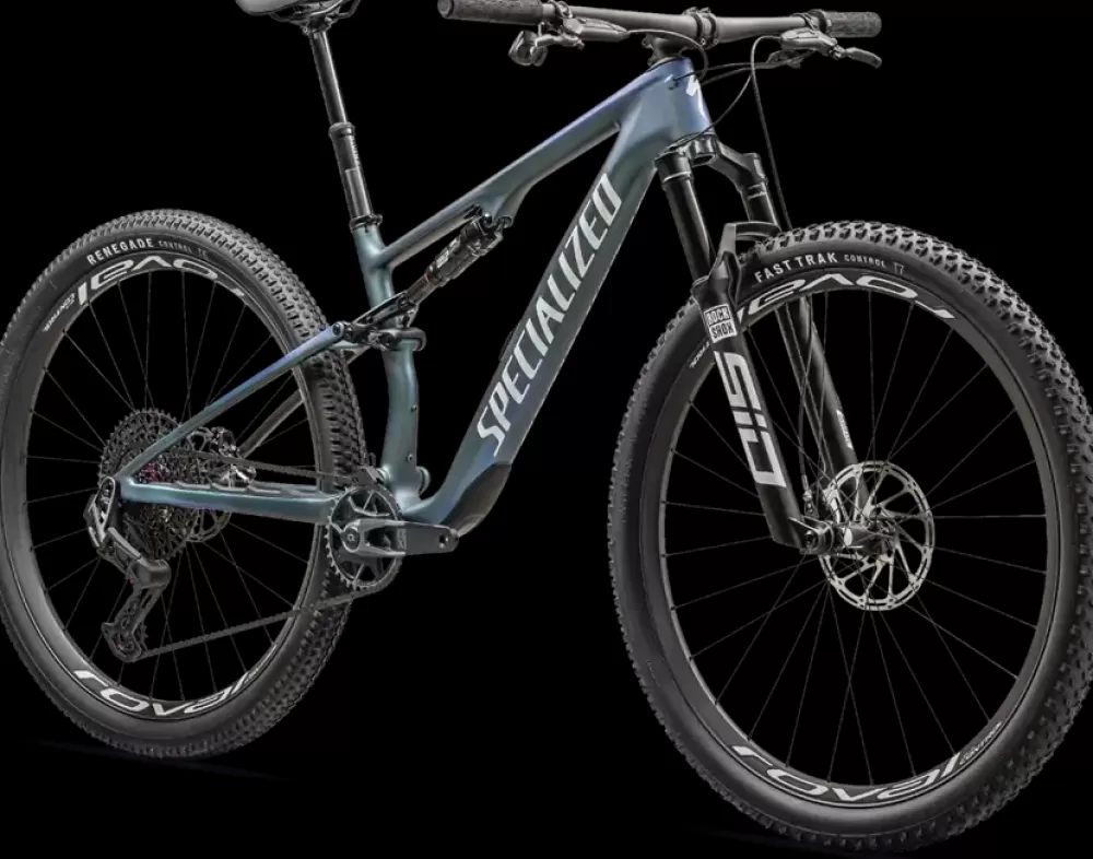 Specialized Mountainbikes | Epic 8 Pro 2025 - Grøn Satin Carbon/Metallic Sapphire/Metallic White Silver